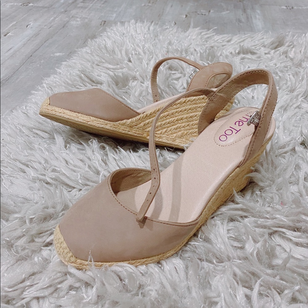 taupe ankle strap wedge sandals